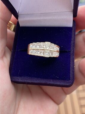 14k Gold Princess Cut Diamond Ring Size 5 3/4